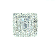 SQUARE BAGUETTER SILVER RING