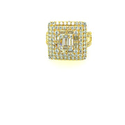 SQUARE BAGUETTER SILVER RING