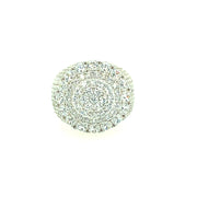 ROUND STONE LARGE SILVER RING