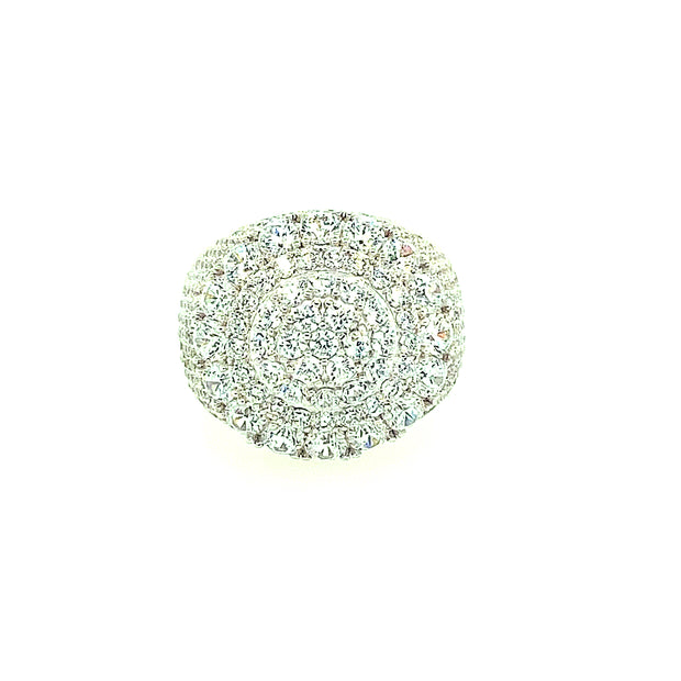 ROUND STONE LARGE SILVER RING