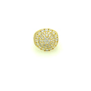 ROUND STONE LARGE SILVER RING