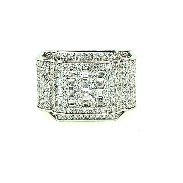 Square Stone with Square Shape Brass Men Ring