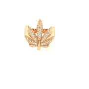 Leaf Shape Brass Mens Ring