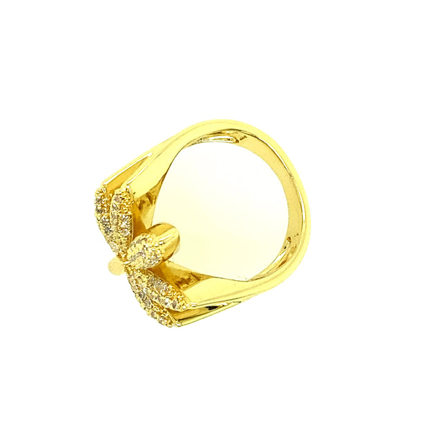Leaf Shape Brass Mens Ring