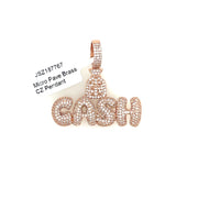 Cash with Round Diamonds Brass Pendant