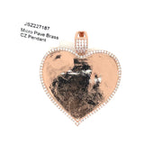 Picture Brass Pendant Heart (Round Stone Border) Brass Pendant