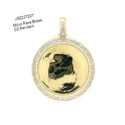 Circle Picture Brass Pendant (Baguette & Round Diamond Border) Brass Pendant