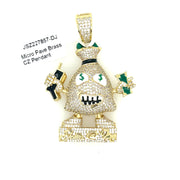 Money Bag + Guns + Money Brass Pendant