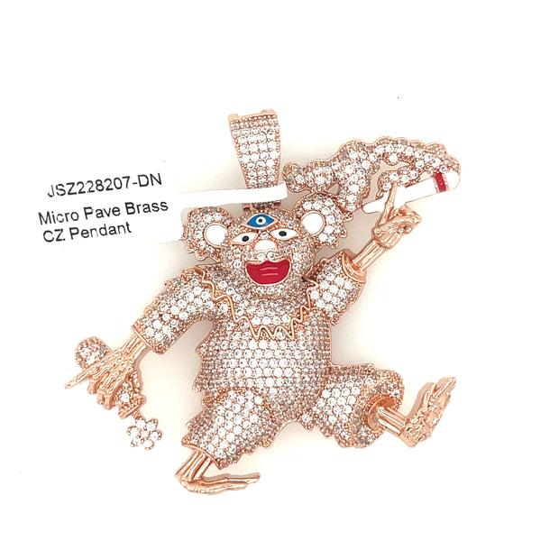 Dancing Monkey Brass Pendant