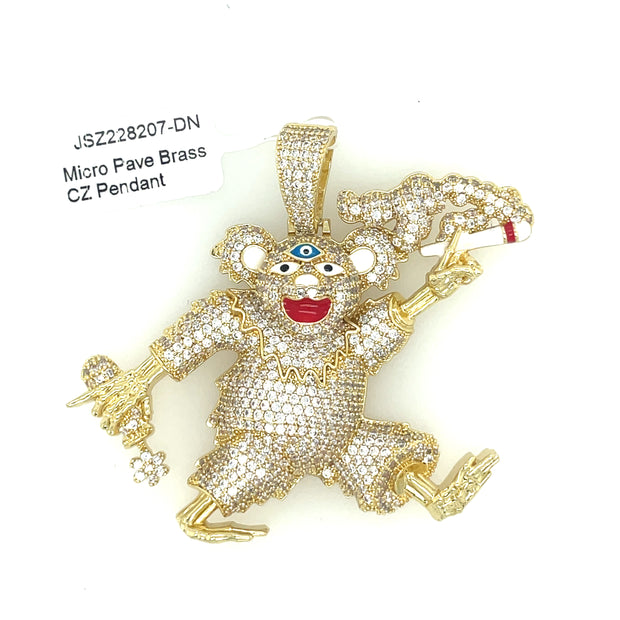 Dancing Monkey Brass Pendant