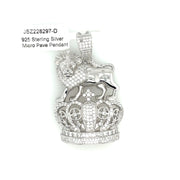 Lion On Crown Silver Pendant