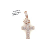 Crown on Cross Brass Pendant
