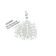 Round Diamond Allah Silver Pendant