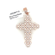 Cross (Round Stones) Brass Pendant