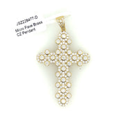Cross (Round Stones) Brass Pendant