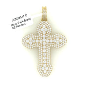 Cross (Round Stones) Brass Pendant