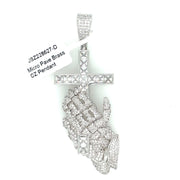 Hands with cross Brass Pendant