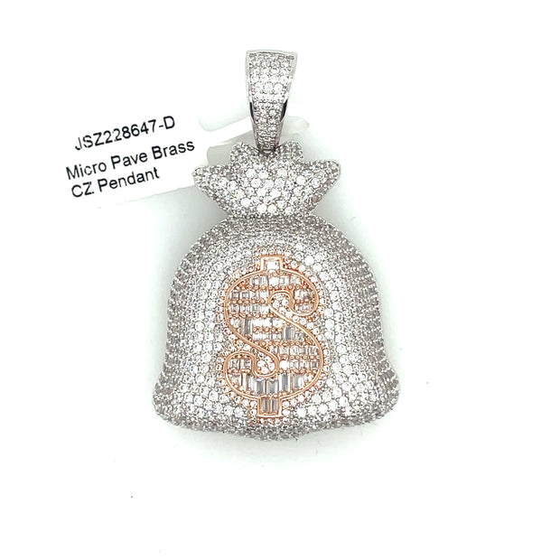 Money Bag Brass Pendant