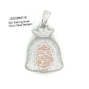 Money Bag Silver Pendant
