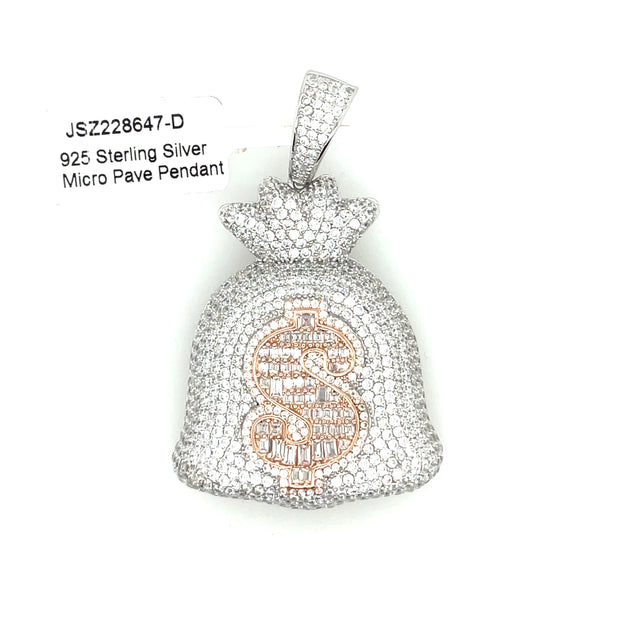 Money Bag Silver Pendant