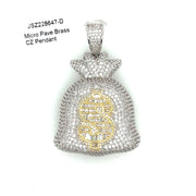 Money Bag Brass Pendant
