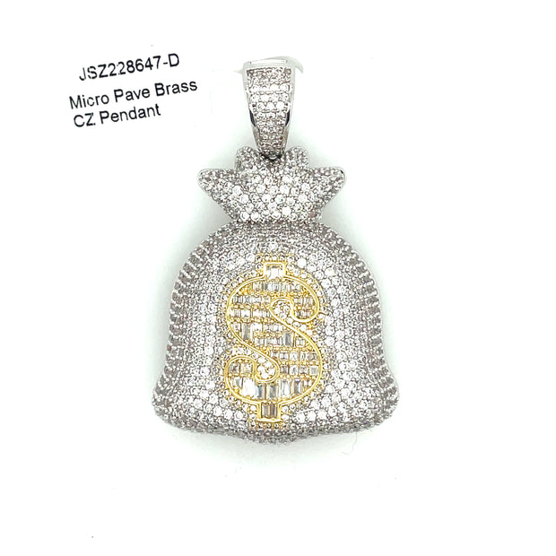 Money Bag Brass Pendant