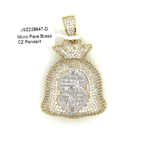 Money Bag Brass Pendant