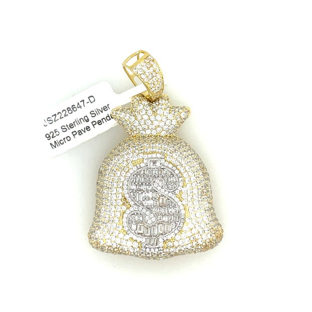 Money Bag Silver Pendant