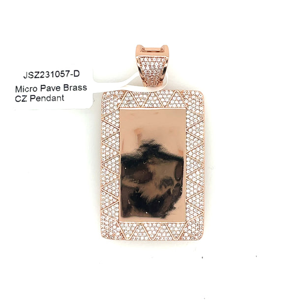 Rectangle Picture Brass Pendant Brass Pendant