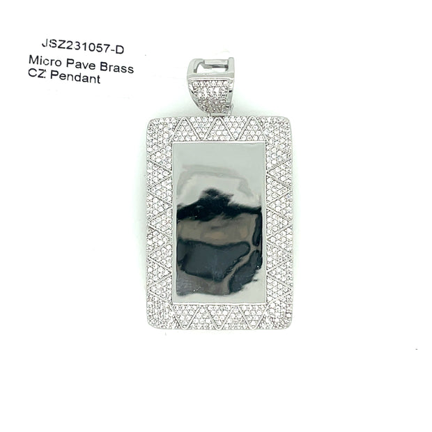 Rectangle Picture Brass Pendant Brass Pendant
