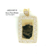 Rectangle Picture Brass Pendant Brass Pendant