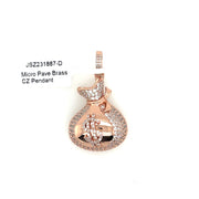 Money Bag Brass Pendant