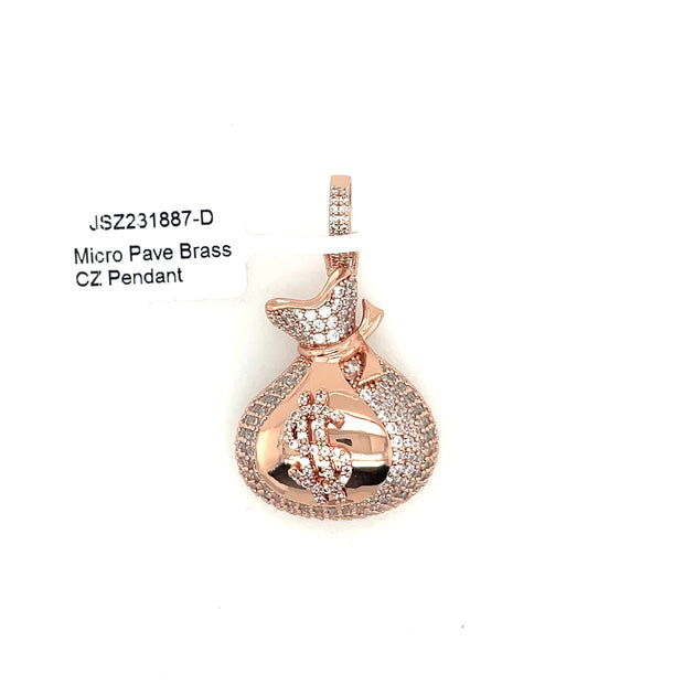 Money Bag Brass Pendant
