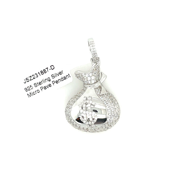 Money Bag Silver Pendant