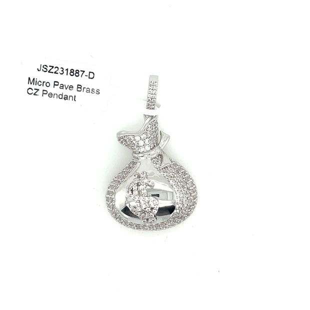 Money Bag Brass Pendant