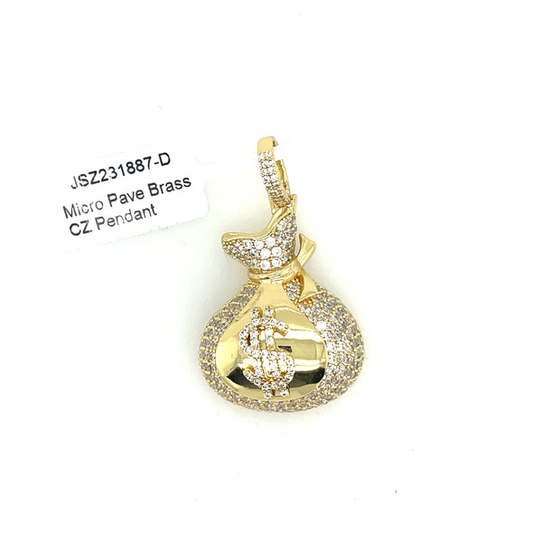 Money Bag Brass Pendant