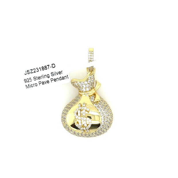 Money Bag Silver Pendant