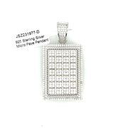 Rectangle Diamond Silver Pendant