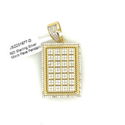 Rectangle Diamond Silver Pendant