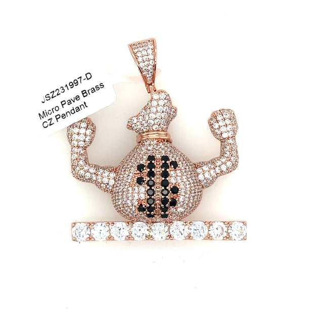 Money Bag Strong + Flex Brass Pendant