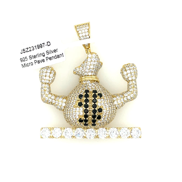 Cash Bag Flex Silver Pendant