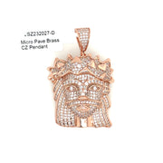 Jesus With Crown Brass Pendant