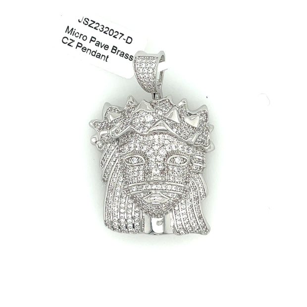 Jesus With Crown Brass Pendant