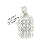 Recatangle with Round Stones Brass Pendant