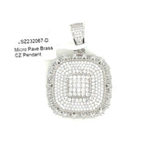 Square with Diamonds Brass Pendant