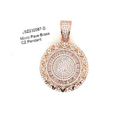 Circle Diamonds Brass Pendant
