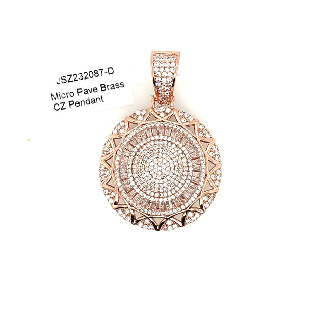 Circle Diamonds Brass Pendant
