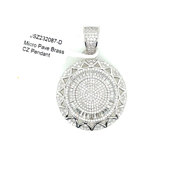 Circle Diamonds Brass Pendant
