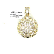 Circle Diamonds Brass Pendant