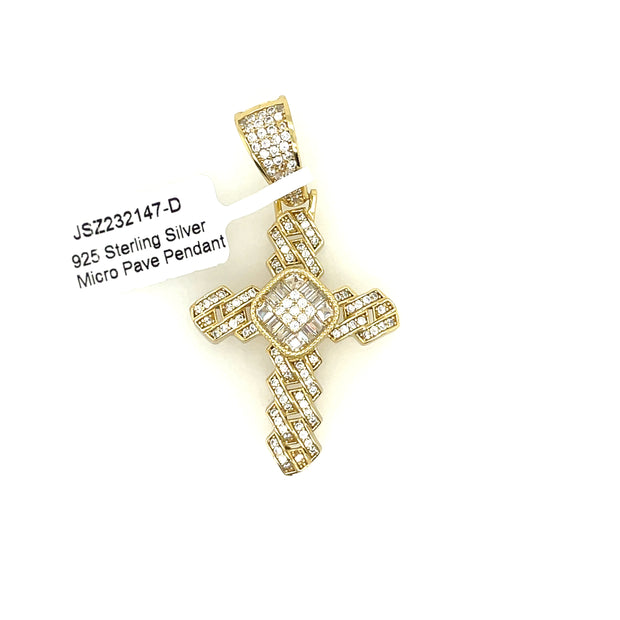 Cuban Cross Silver Pendant